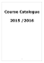 Course Catalogue 2015 /2016