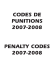 CODES DE PUNITIONS 2007-2008 PENALTY CODES 2007-2008