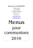 Menus pour communions