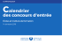 Calendrier des concours d`entrée