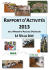 Rapport d`activit&eacute;s 2013