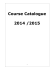 Course Catalogue 2014 /2015