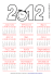 Calendrier 2012 à imprimer PDF gratuit