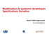 Modélisation de systèmes dynamiques Spécifications formelles
