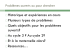 Les problèmes pour chercher…