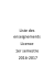 Liste des enseignements Licence ϭĞƌ ƐĞŵĞƐƚƌĞ ϮϬϭϲͲϮϬϭϳ