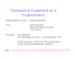Techniques et Fondements de la Programmation