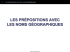prépositions avec les noms géographiques