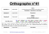 Orthographe n°41 - bla