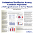 Professional Satisfaction Among Canadian Physicians