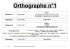 Orthographe n°1 - bla-bla cycle 3 - Pagesperso
